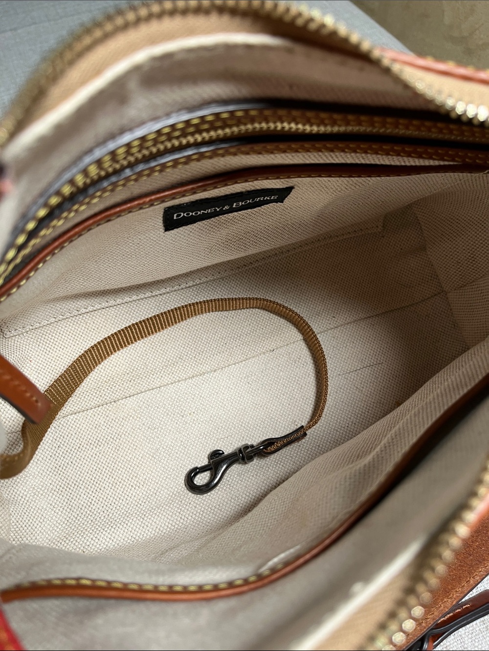 Dooney & Bourke Geranium Pebbled Leather Shoulder Bag with ID Card Holder - Picture 5 of 9